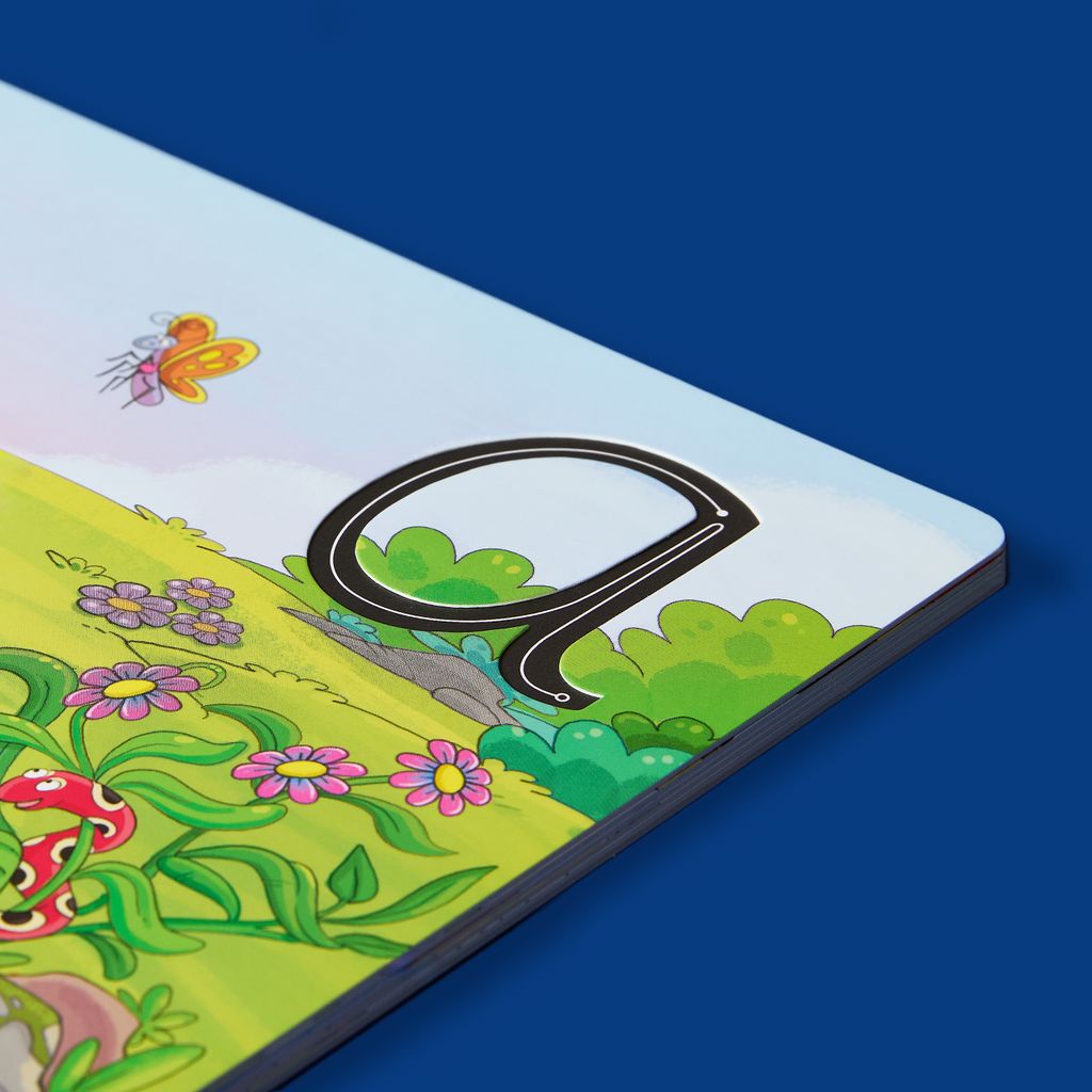 Close-up of the letter a and illustrations in Finger Phonics